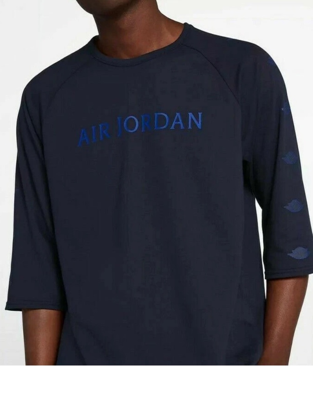 Jordan Navy Blue Logo Tee with White Jumpman